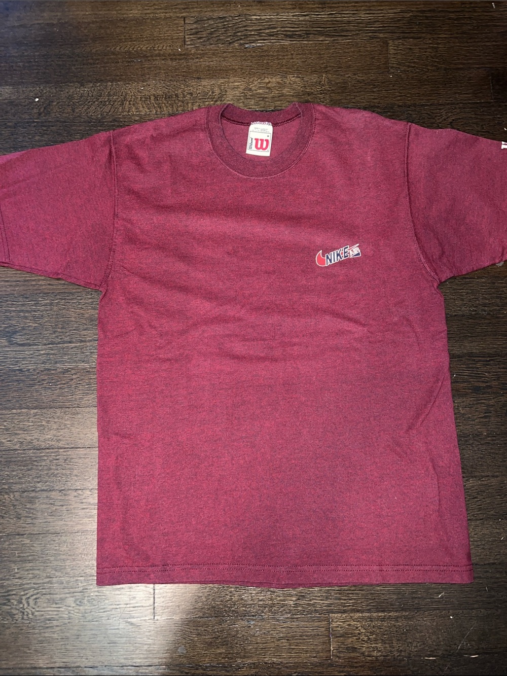 Nike Wilson Short Sleeve Crewneck Tee in Burgundy Red